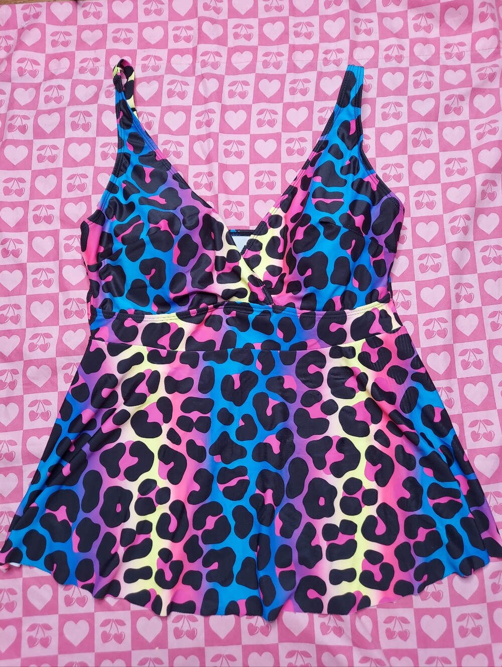 Lisa Frank Cheetah Print Bikini Top